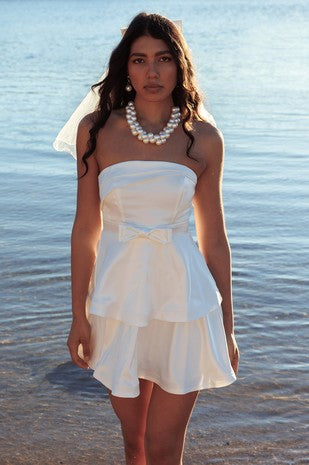 Satin white dress